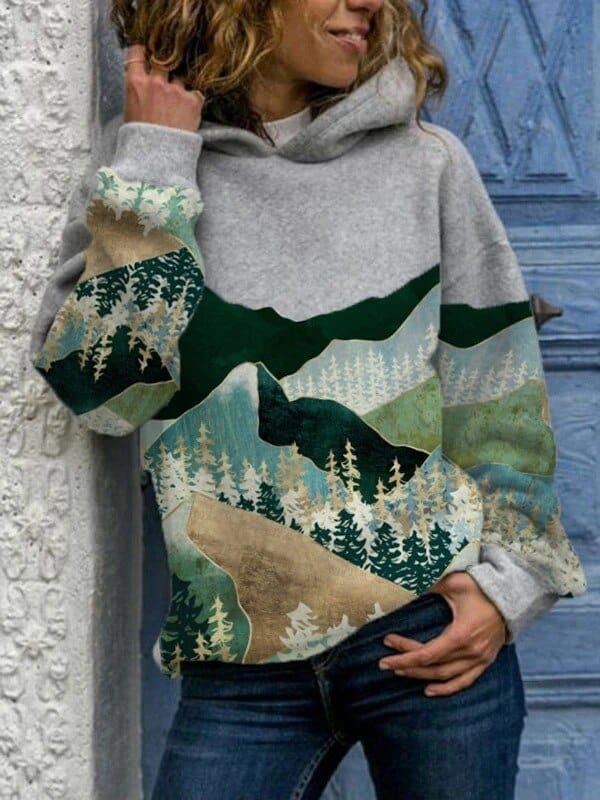 Odette - Women's Relaxed Landscape Sweater - photo 2