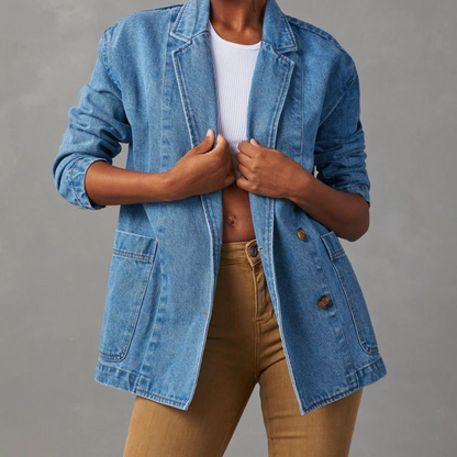 Wilma - Women's Longline Denim Coat - photo 1