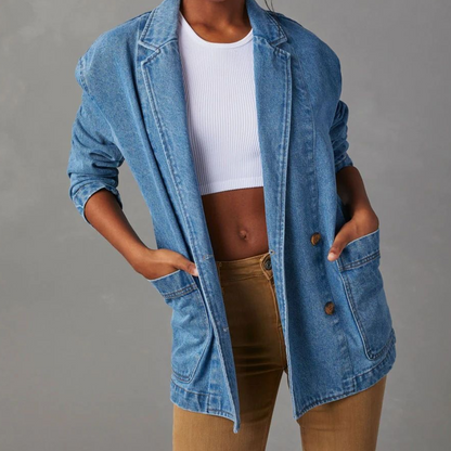Wilma - Women's Longline Denim Coat - photo 3
