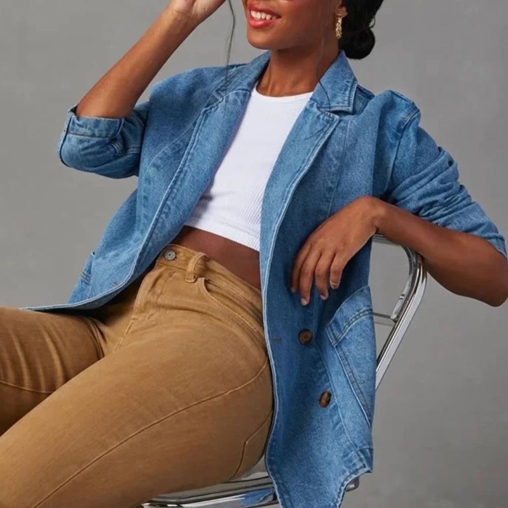 Wilma - Women's Longline Denim Coat - photo 4