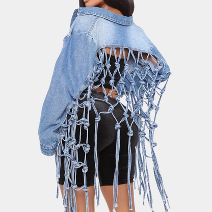 Frida - Women's Cropped Denim Jacket - photo 2