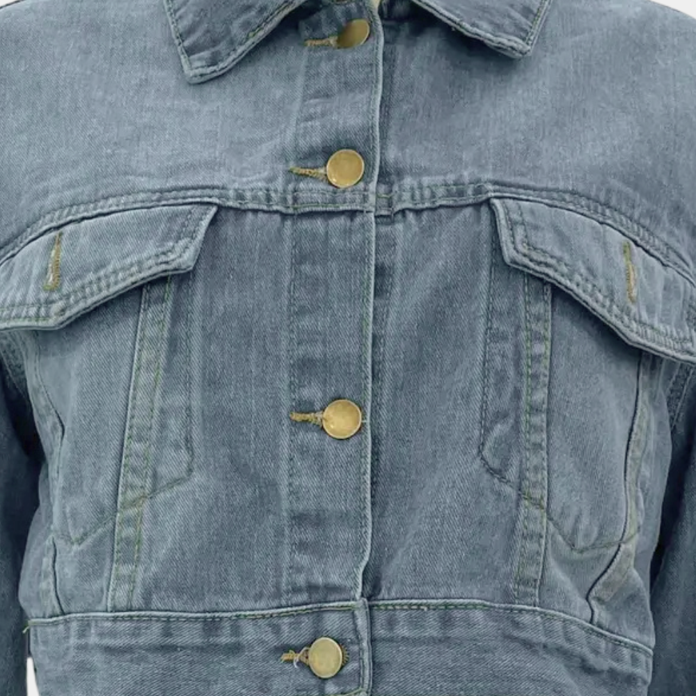 Frida - Women's Cropped Denim Jacket - photo 3