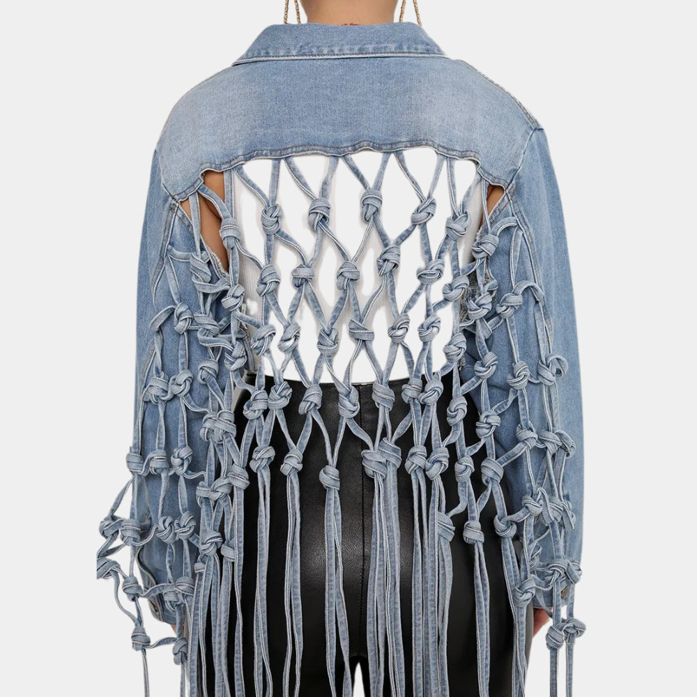 Frida - Women's Cropped Denim Jacket - photo 4