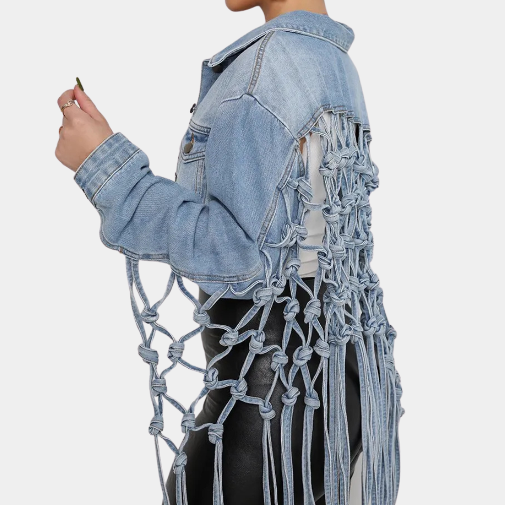 Frida - Women's Cropped Denim Jacket - photo 5