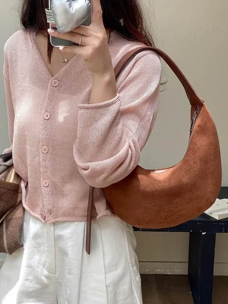 Wendy - Women's Halfmoon Faux Suede Bag - photo 6