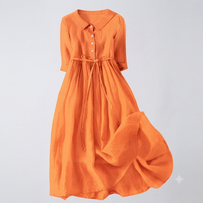 Romy - Women's Linen Midi Dress - photo 2