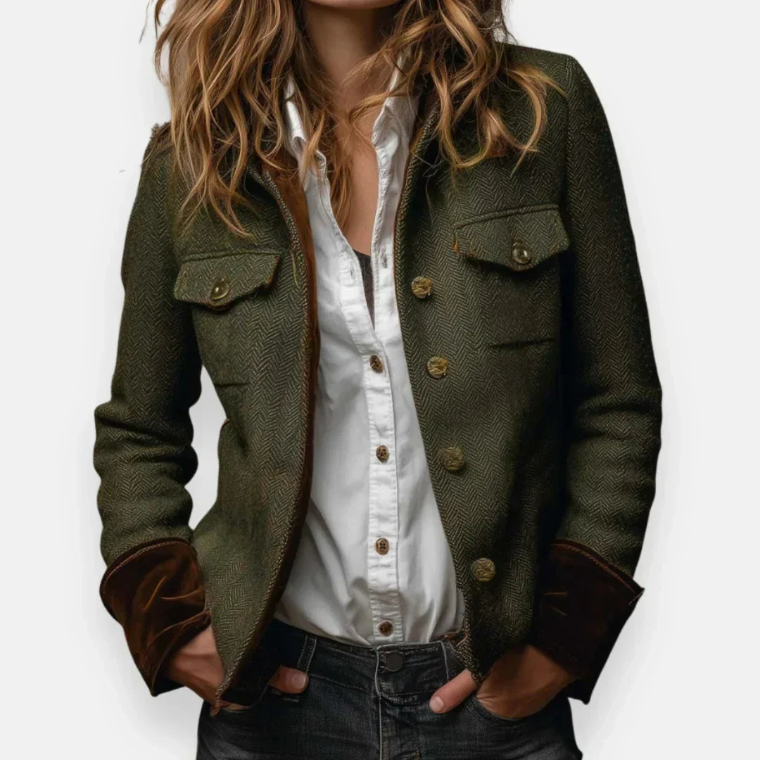 Verity - Women's Tweed Contrast Blazer - photo 2