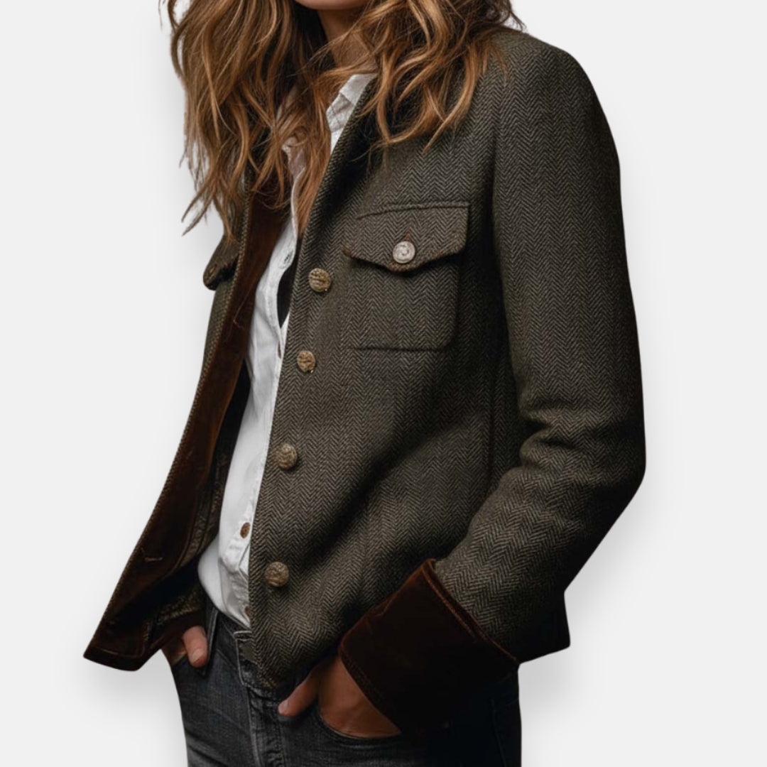 Verity - Women's Tweed Contrast Blazer - photo 4