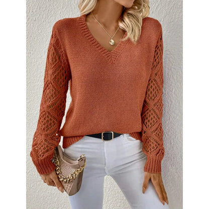 Zelda - Women's Knit V-Neck Sweater - photo 2