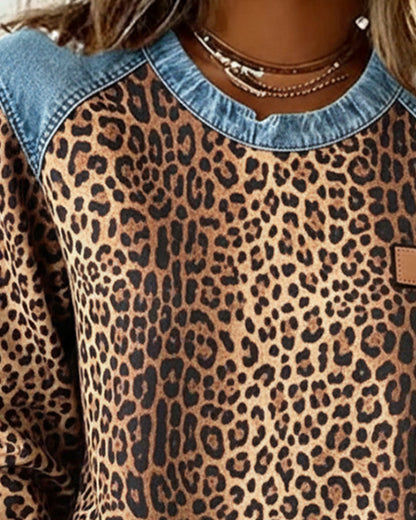 Bronte - Women's Leopard Patchwork Sweater - photo 2