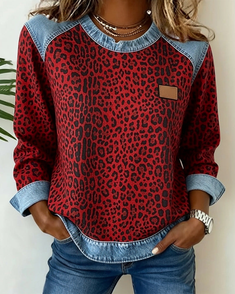 Bronte - Women's Leopard Patchwork Sweater - photo 7