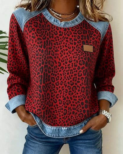 Bronte - Women's Leopard Patchwork Sweater - photo 7