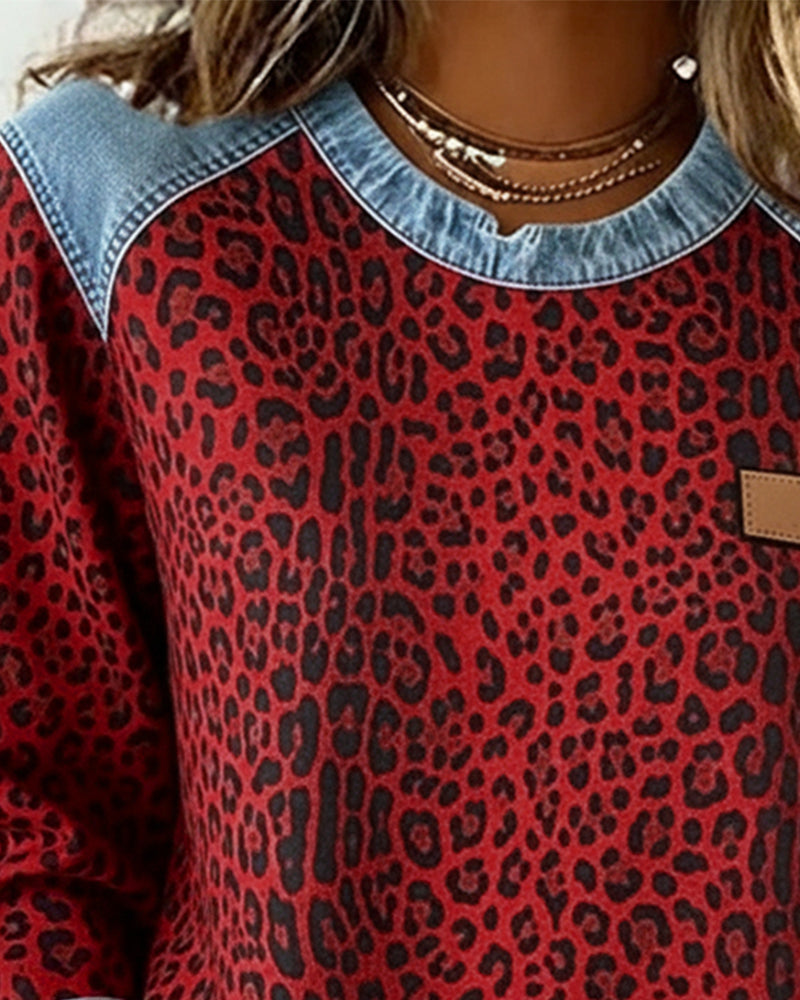 Bronte - Women's Leopard Patchwork Sweater - photo 8