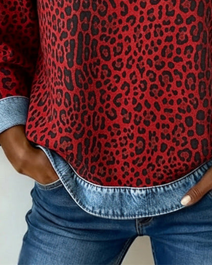 Bronte - Women's Leopard Patchwork Sweater - photo 9