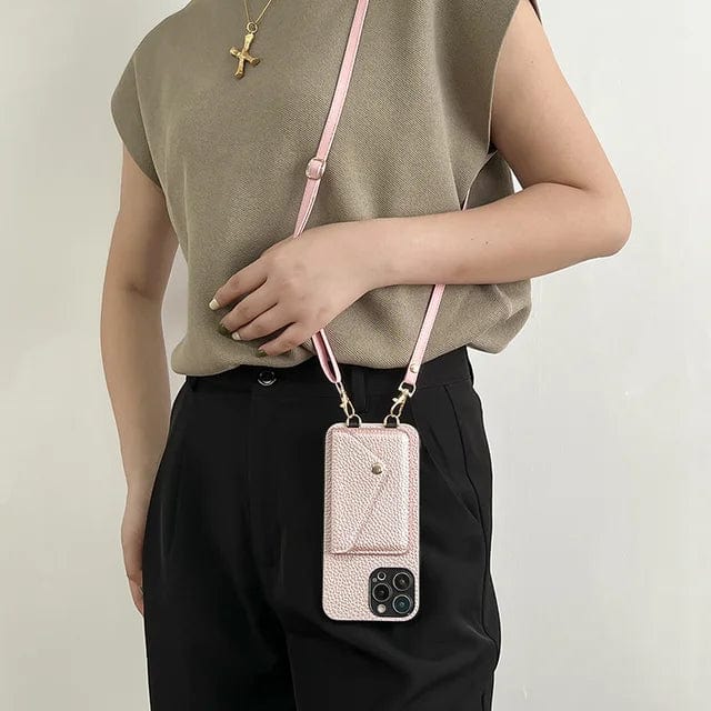 Marit - Custodia da donna per telefono con cordino a tracolla
