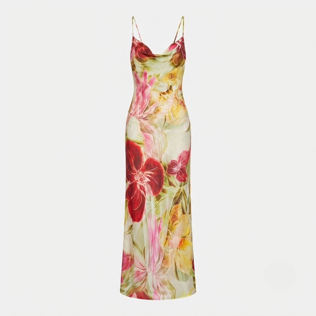 Frida - Women's Floral Cowl Dress - photo 2