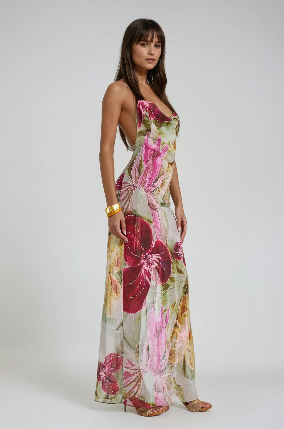 Frida - Women's Floral Cowl Dress - photo 6