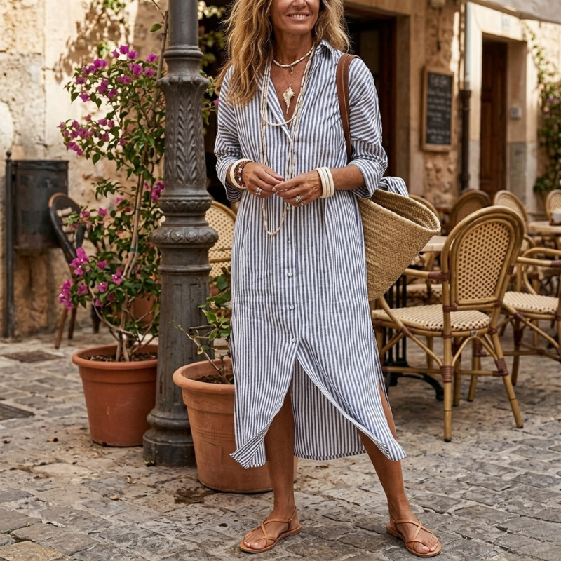 Clarisse - Women's Striped Midi Dress - photo 3