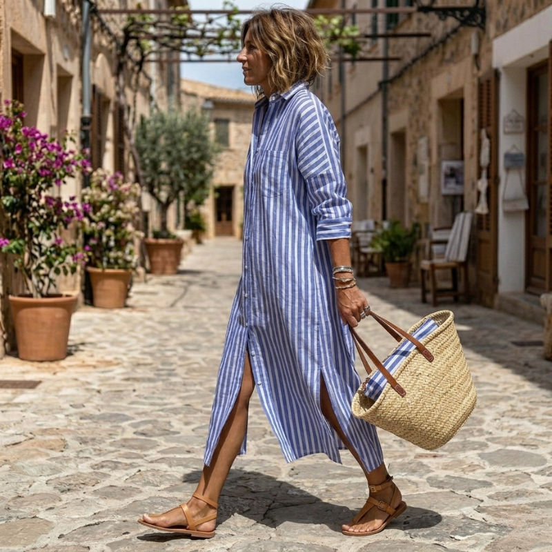 Clarisse - Women's Striped Midi Dress - photo 4
