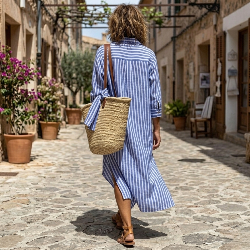 Clarisse - Women's Striped Midi Dress - photo 5