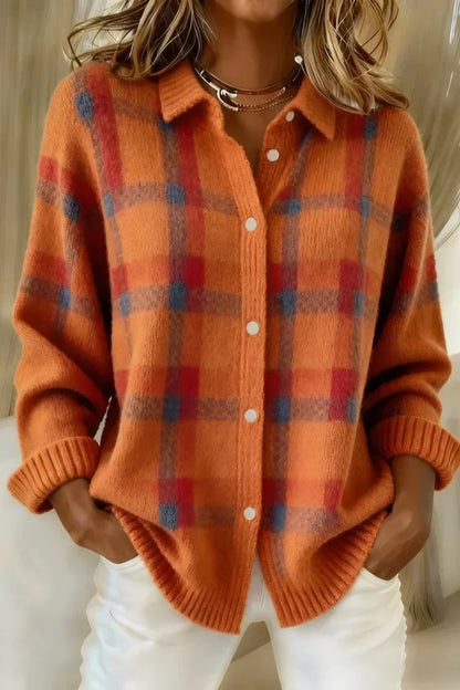 Cleo - Women's Relaxed Plaid Cardigan - photo 6