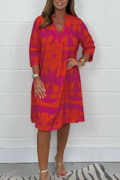 Quinn - Women's Midi V-Neck Dress - photo 2