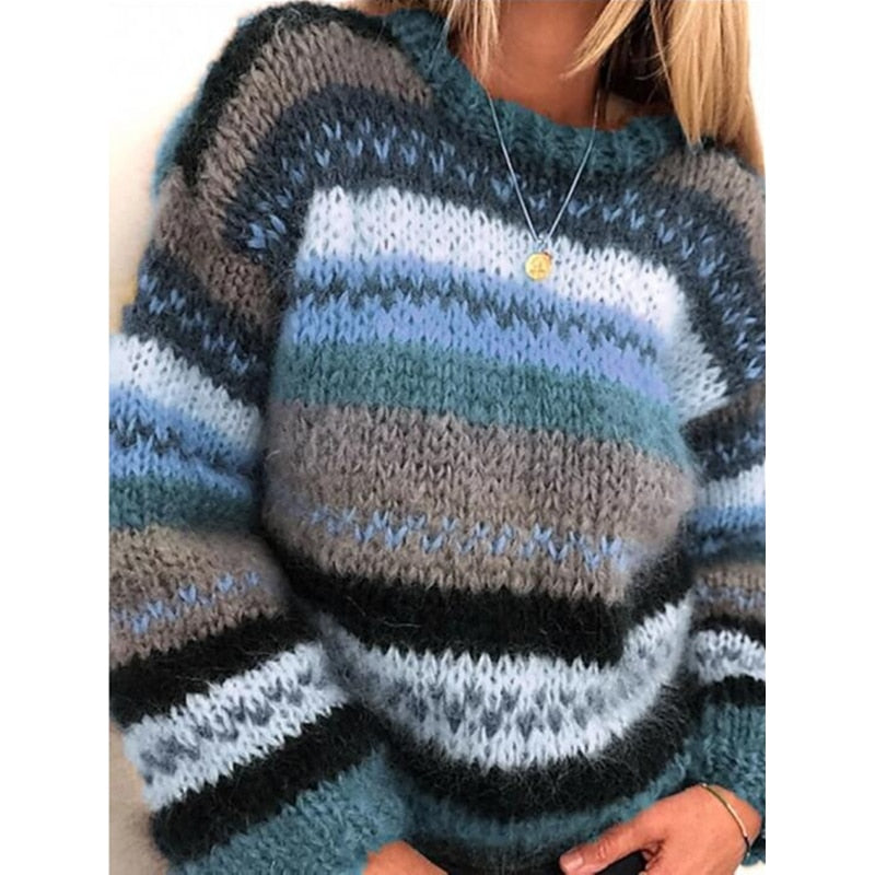 Magdalena - Women's Long Striped Sweater - photo 1