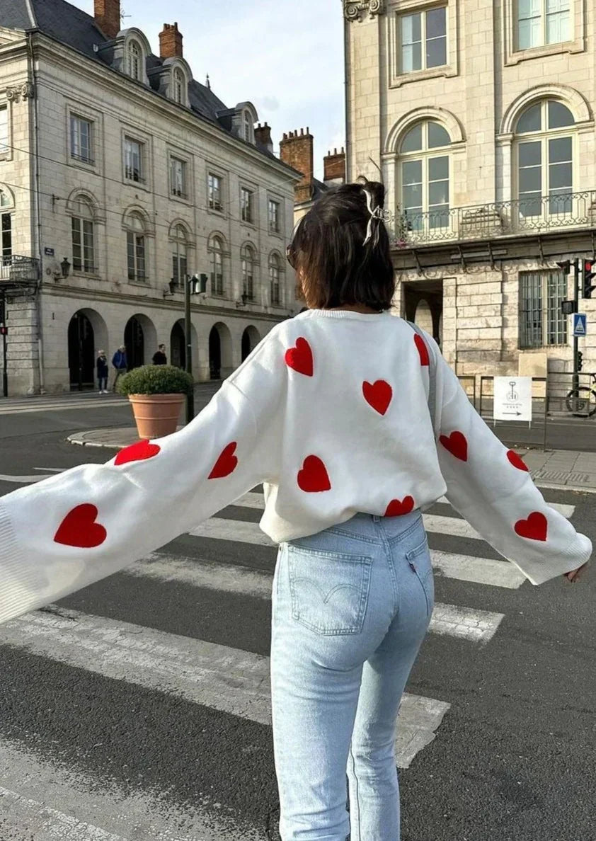 Anouk - Women's Heart Knit Sweater - photo 2