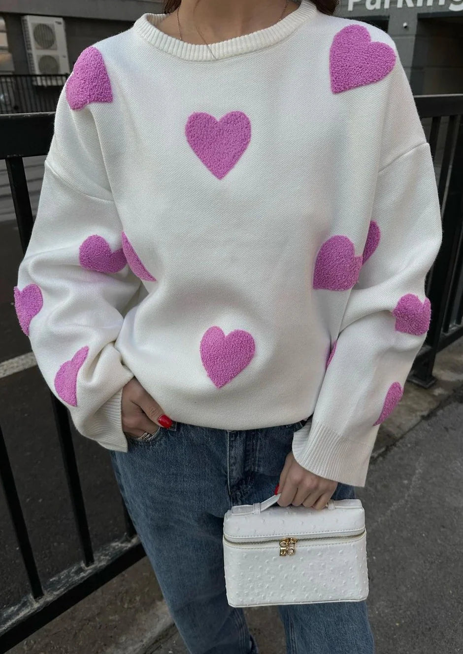 Anouk - Women's Heart Knit Sweater - photo 9