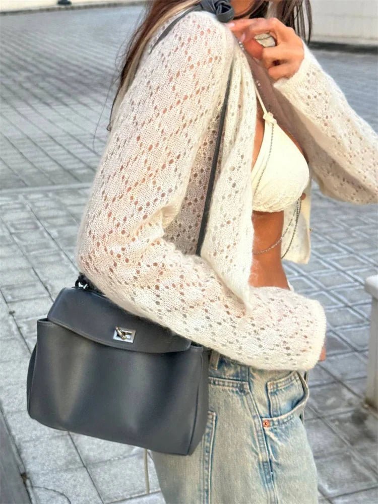 Linnea - Women's Pointelle Knit Sweater - photo 3