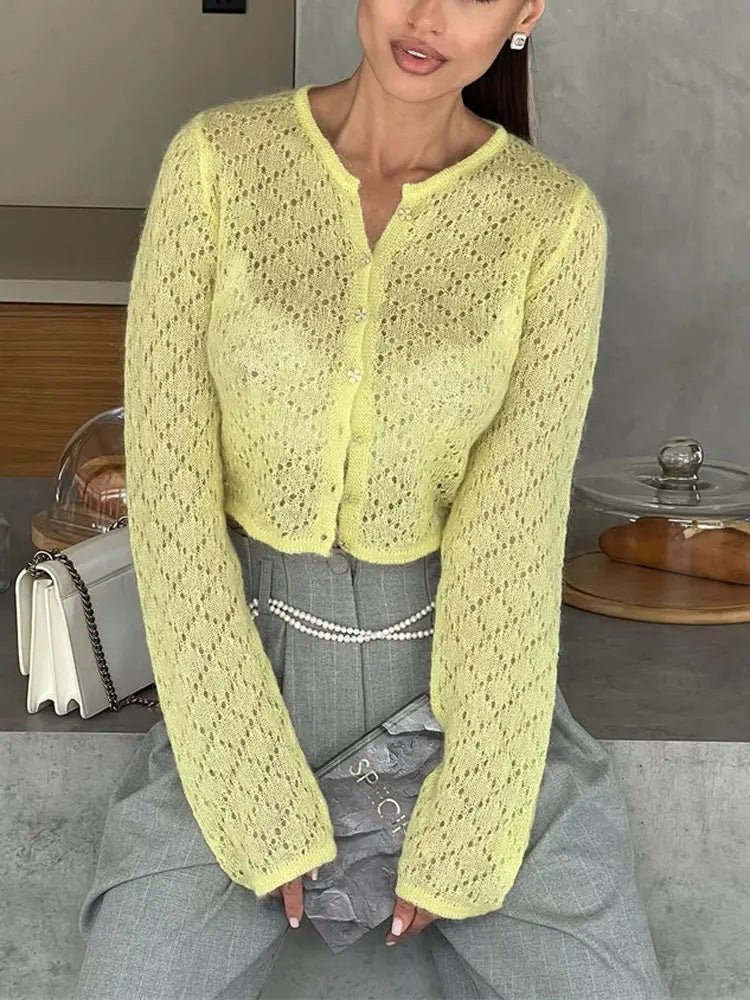 Linnea - Women's Pointelle Knit Sweater - photo 4