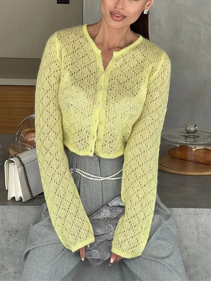 Linnea - Women's Pointelle Knit Sweater - photo 4