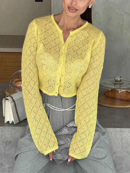 Linnea - Women's Pointelle Knit Sweater - photo 5