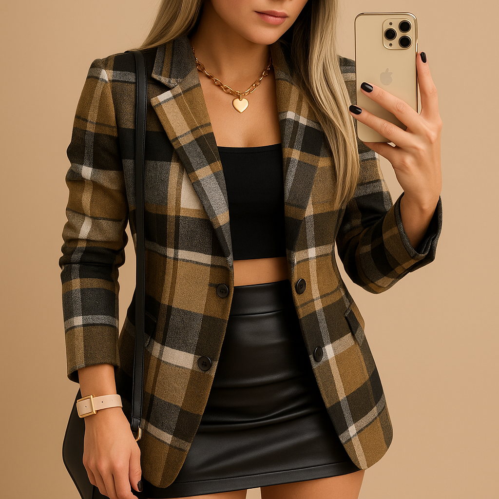 Marlowe - Women's Quilted Check Jacket - photo 2
