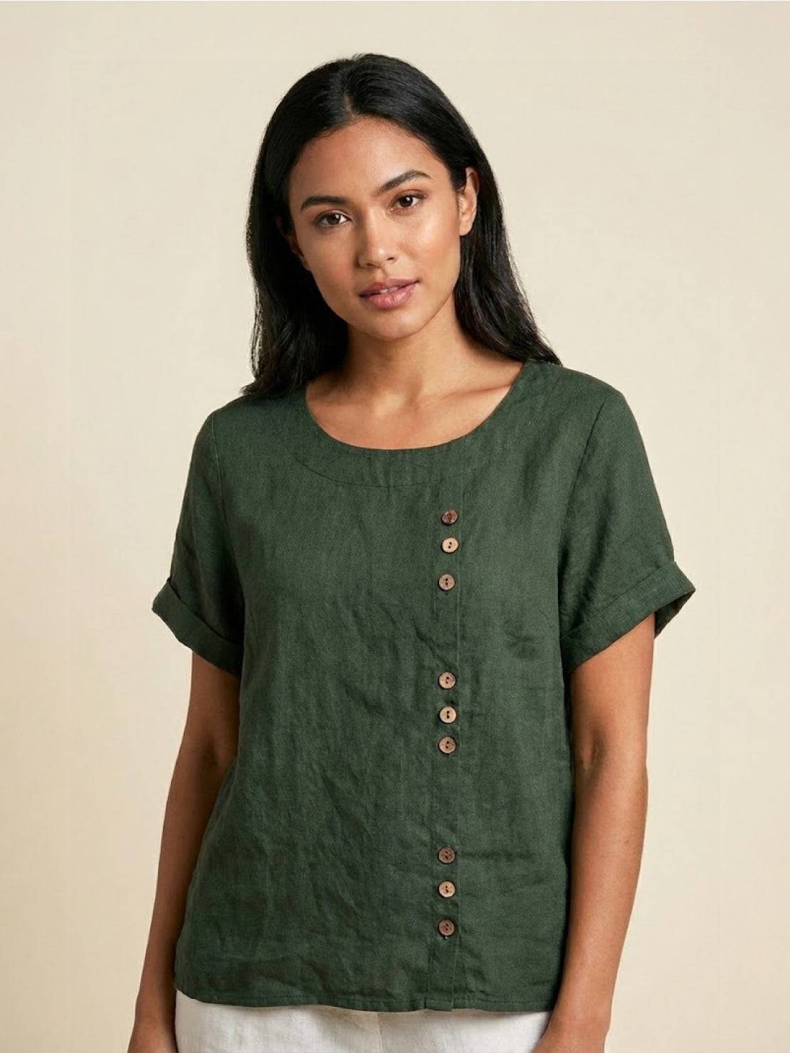 Bexley - Women's Linen Round Blouse - photo 1