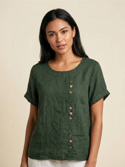 Bexley - Women's Linen Round Blouse - photo 1