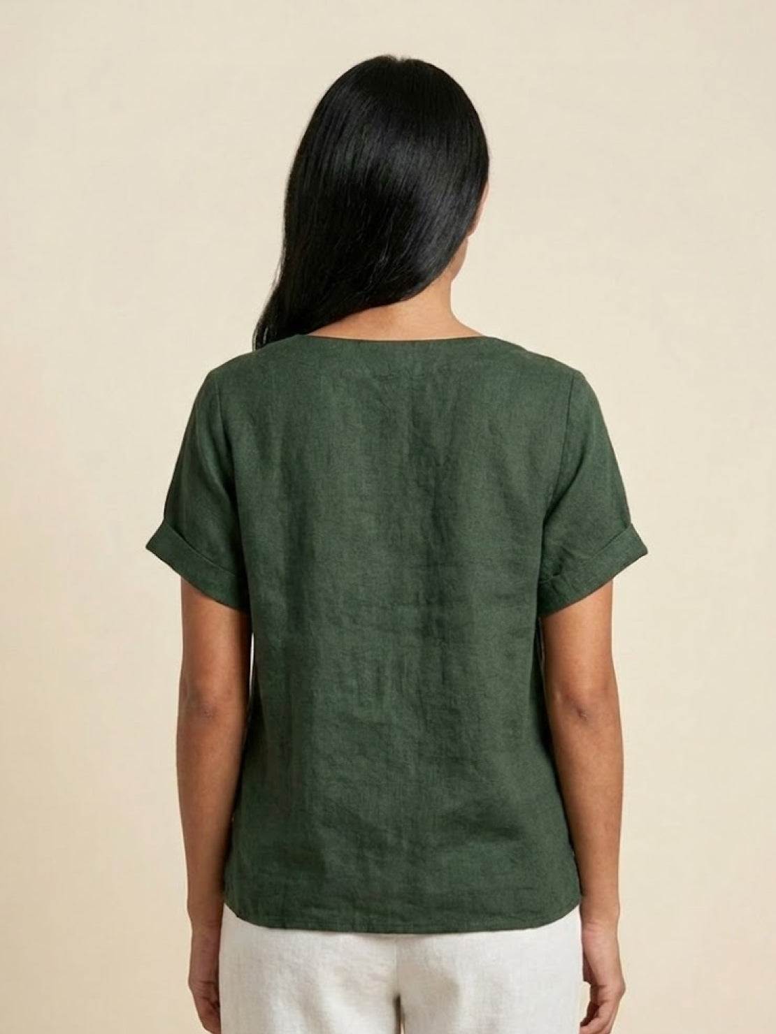 Bexley - Women's Linen Round Blouse - photo 4