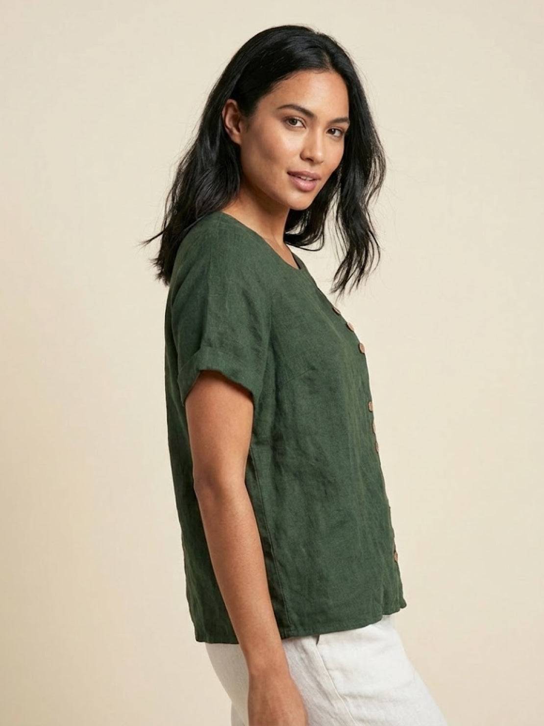 Bexley - Women's Linen Round Blouse - photo 5