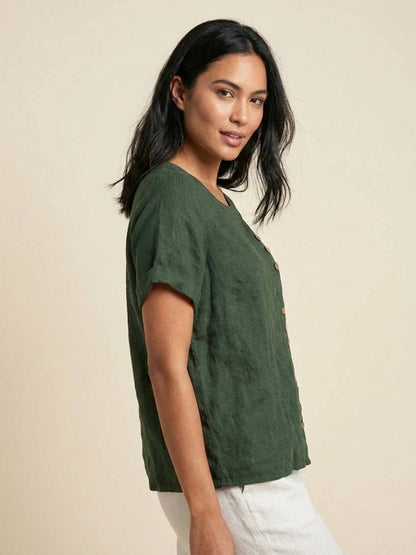 Bexley - Women's Linen Round Blouse - photo 5