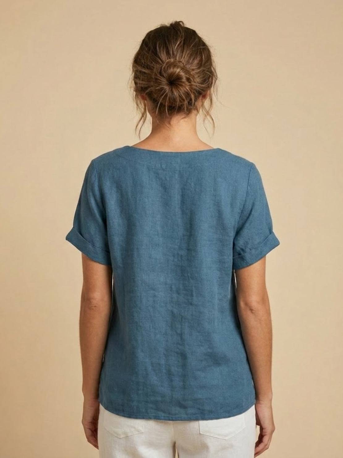 Bexley - Women's Linen Round Blouse - photo 7