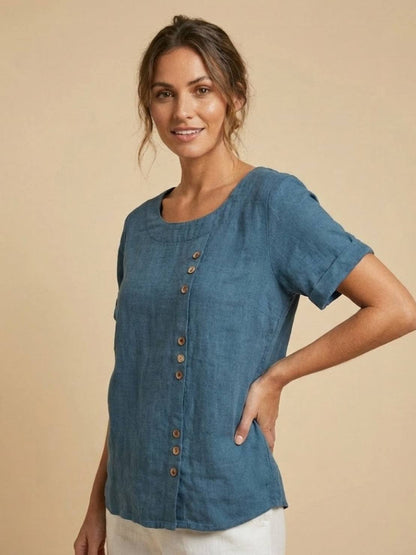 Bexley - Women's Linen Round Blouse - photo 8