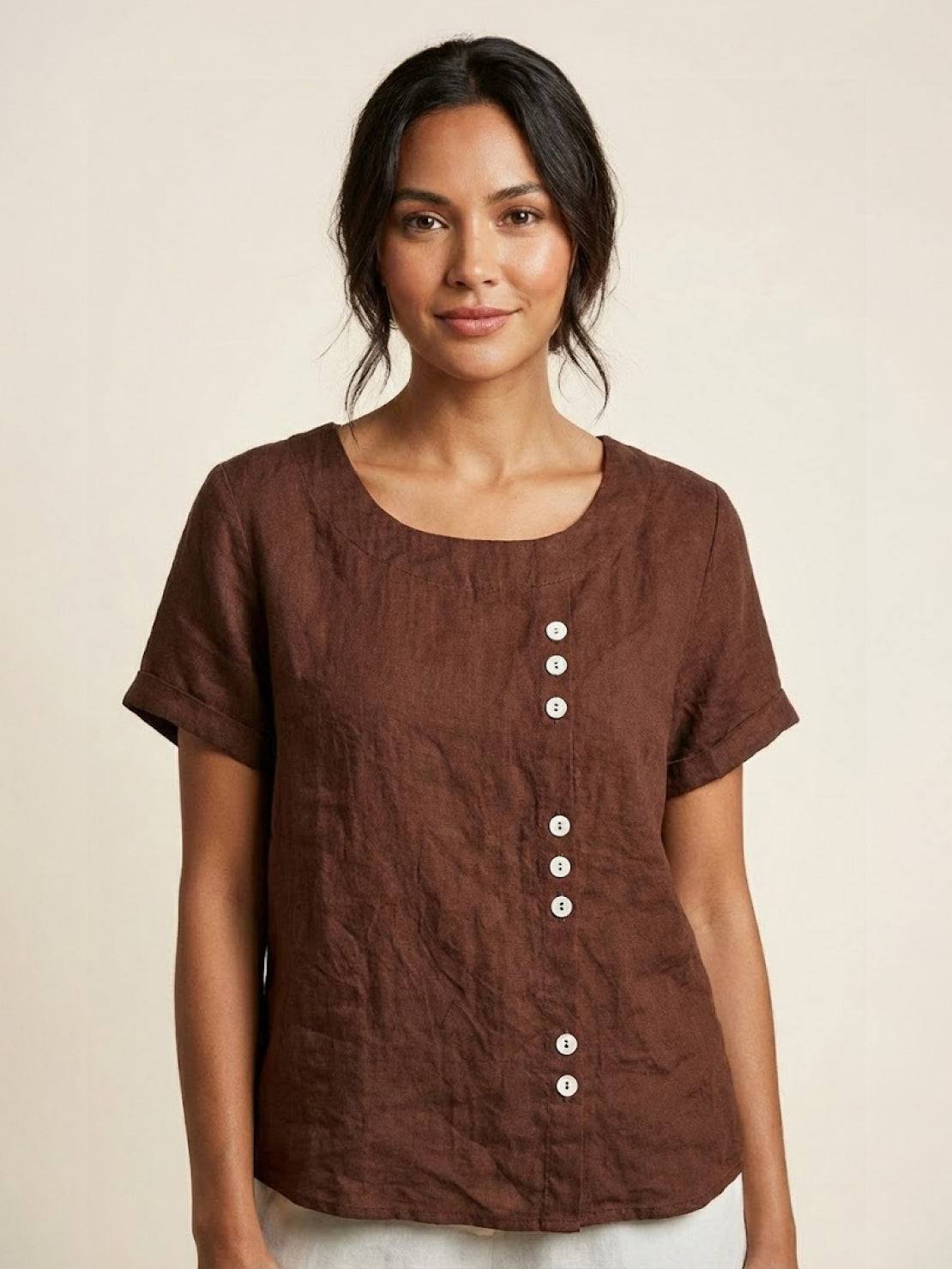 Bexley - Women's Linen Round Blouse - photo 11