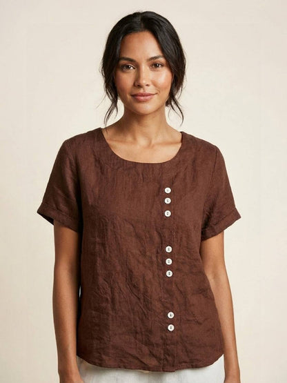 Bexley - Women's Linen Round Blouse - photo 11