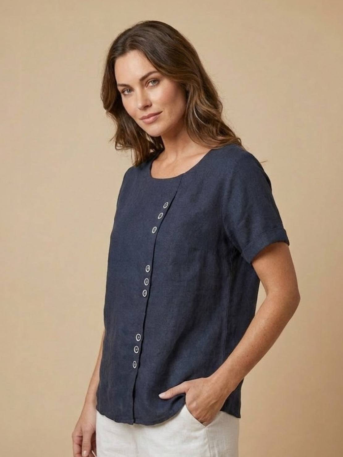 Bexley - Women's Linen Round Blouse - photo 19