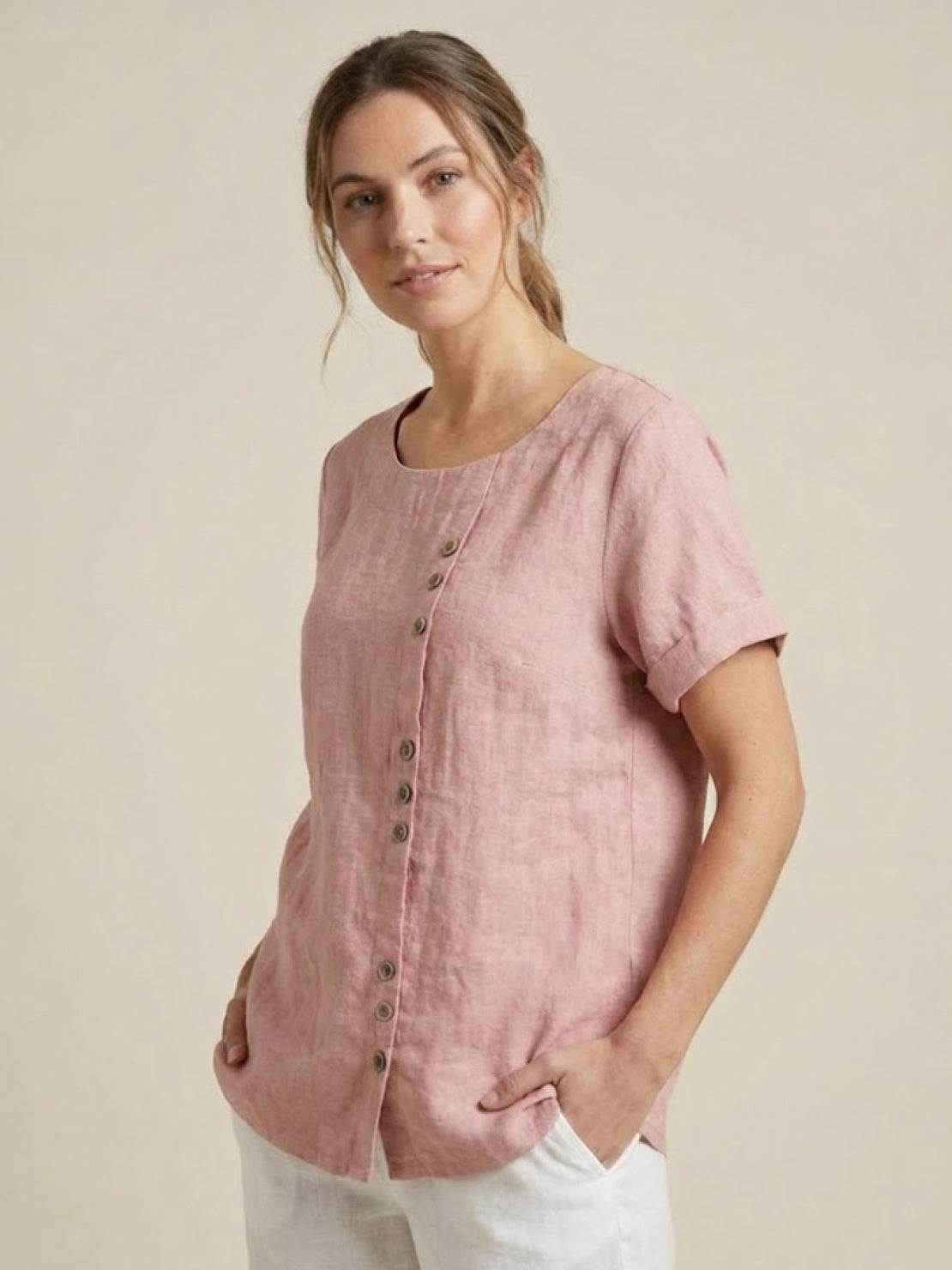 Bexley - Women's Linen Round Blouse - photo 24