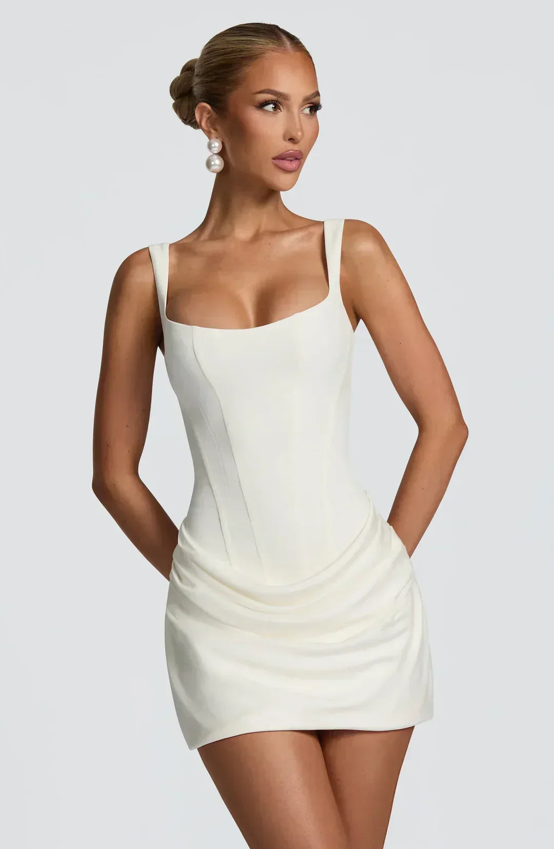 Georgiana - Women's Mini Draped Dress - photo 5