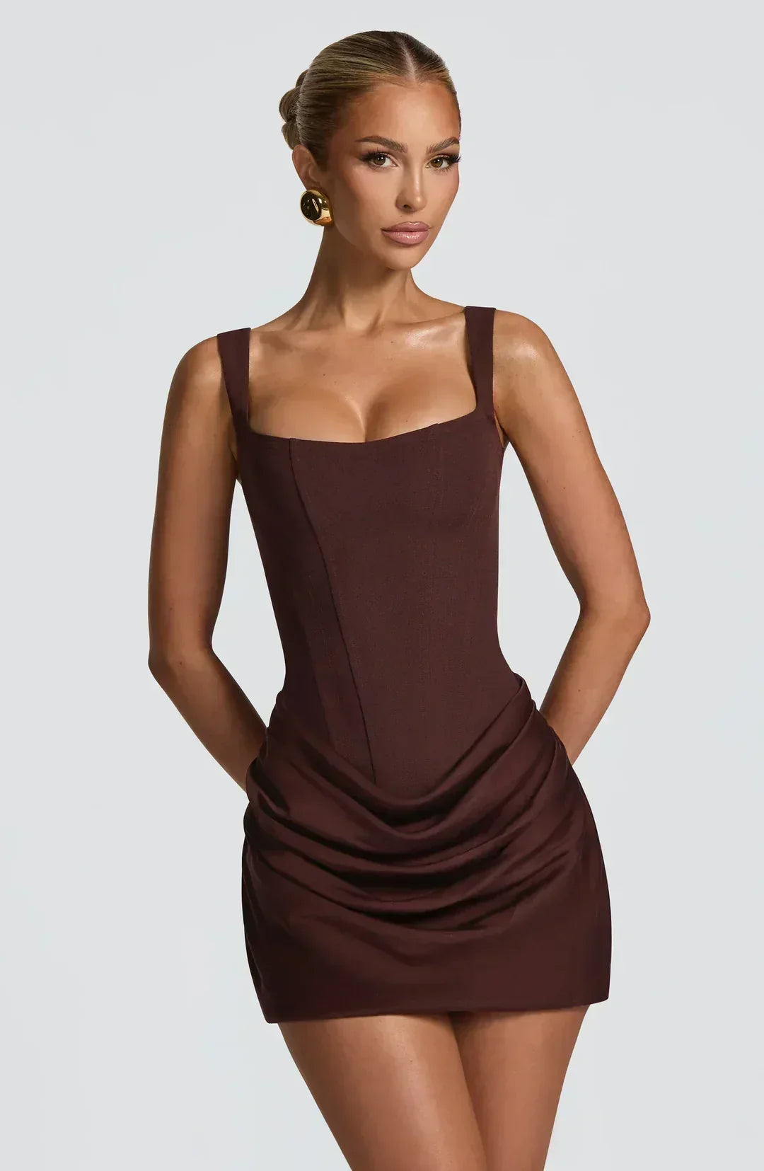 Georgiana - Women's Mini Draped Dress - photo 1