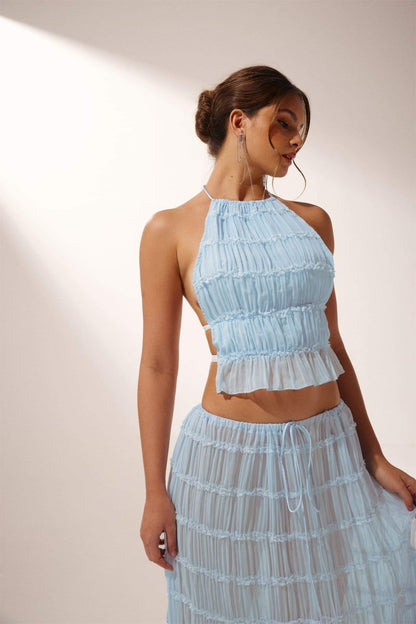 Camille - Women's Pleated Backless Set