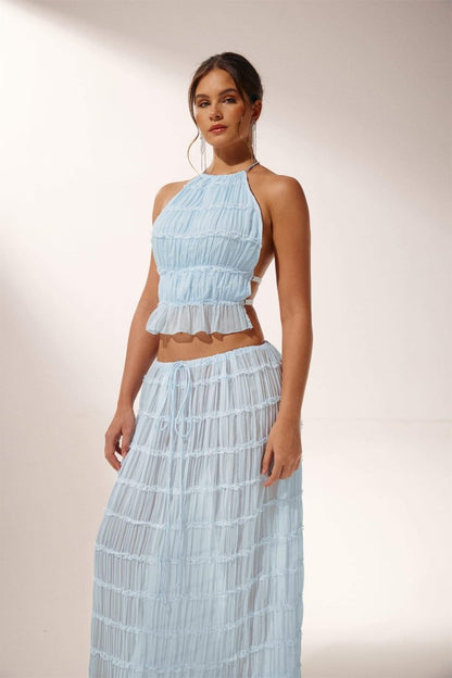Camille - Women's Pleated Backless Set