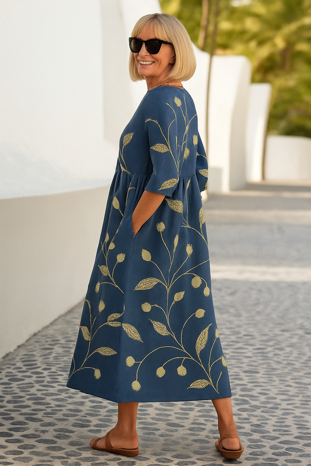 Elodie - Women's Relaxed Floral Midi Dress - photo 2